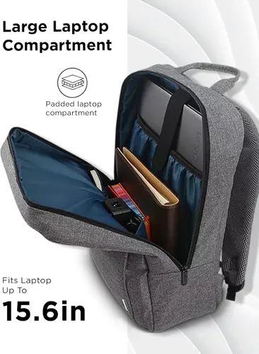 Miniatura 4 de Lenovo Mochila casual para laptop B210 de 15.6 pulgadas, compartimento acolchado para laptop y tableta, tela duradera y repelente al agua, ligera