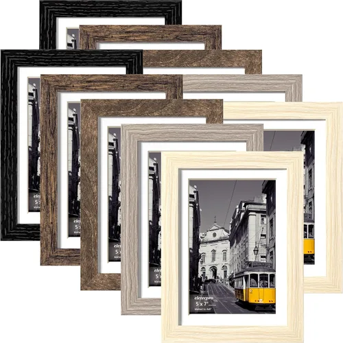 Miniatura 92 de eletecpro - Juego de 10 marcos de fotos de 5 x 7 pulgadas, collage de marcos de fotos para decoración de pared, muestra fotos de 4 x 6