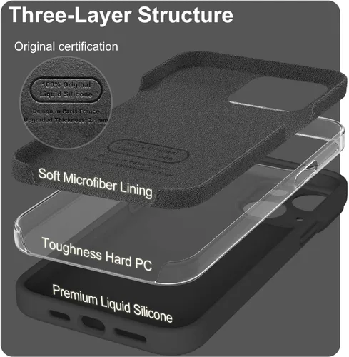 Miniatura 3 de Funda compatible con iPhone 13 de 6.1 pulgadas, de silicona líquida premium [forro de microfibra suave antiarañazos], goma de gel, protección Uva