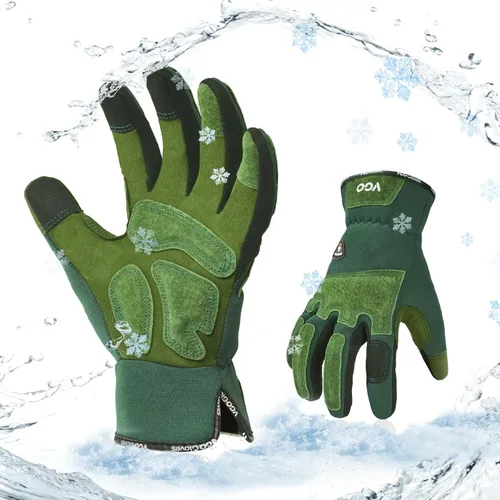 Miniatura 7 de Vgo... 1 par de guantes de jardinería para mujer, guantes de trabajo de piel de cabra a prueba de espinas para desmalezar, cavar, rastrillar, podar
