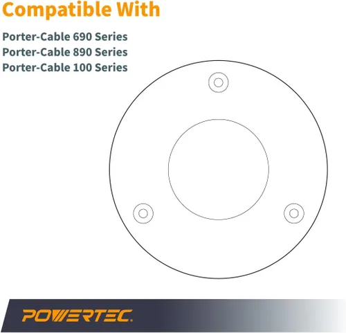 Miniatura 2 de POWERTEC Placa base de router de 2-1/2 pulgadas de diámetro, acrílico transparente con múltiples agujeros preperforados, tornillos para fácil Placa