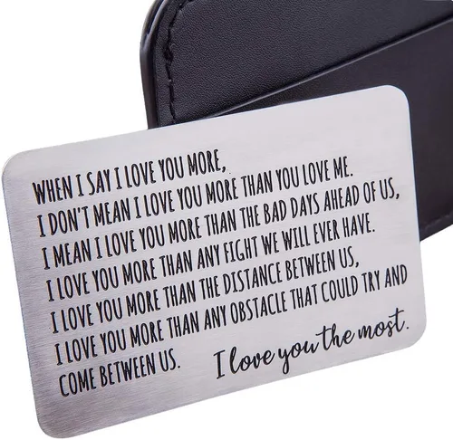 Tarjeta de inserción de cartera, regalos para hombres, esposo, de esposa, novia, novio, regalos de cumpleaños, mini nota de amor, regalo de San