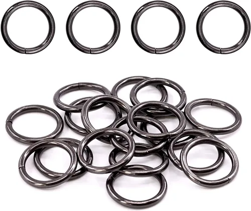 Miniatura 15 de Swpeet 60 anillos de metal multiusos de bronce resistentes de 5/4 de pulgada a 1.260 in para bolsas de hardware, anillos de mano, accesorios