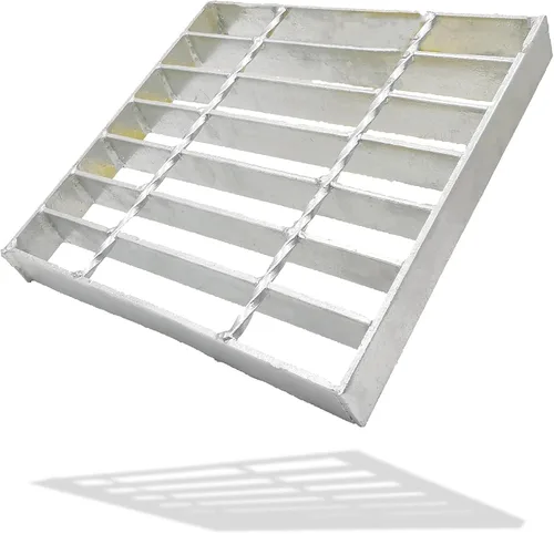 Miniatura 18 de Rejilla de drenaje de acero galvanizado con borde de 24 x 24 pulgadas, cubierta de canal de entrada de alta resistencia clase B de 28100 libras