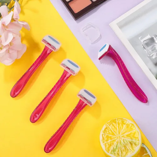 Miniatura 5 de Honoson 30 piezas de maquinilla de afeitar de bikini para mujer, pequeños accesorios de viaje desechables, depilación de axilas, belleza para Rojo