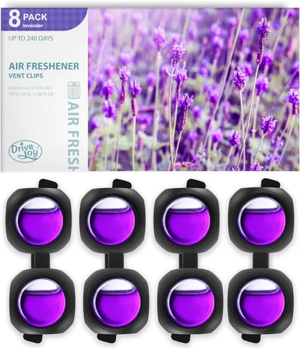Miniatura 11 de Clips ambientadores para ventilación de automóvil, paquete de 8, proporciona aroma duradero, hasta 240 días, eliminador de olores (manzana y canela)