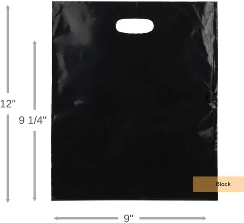 Miniatura 2 de ClearBags - Bolsa con asa de 22.8 x 22.8 x 2 cm, de polietileno de baja densidad, bolsa de mercancía con asas troqueladas, resistente a desgarros