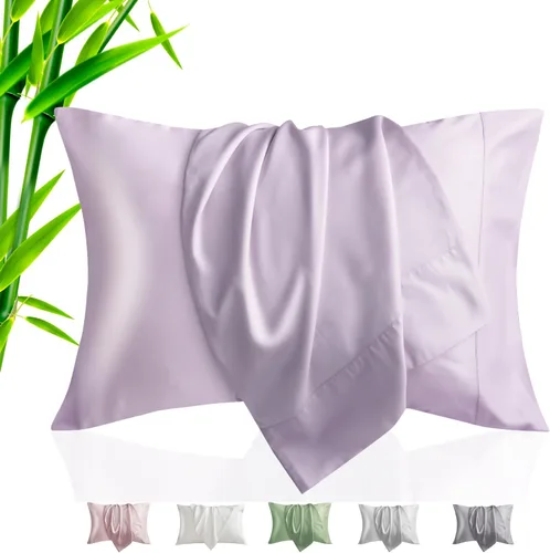 Miniatura 10 de Fundas de Almohada Tamaño Queen Paquete de 2, Fundas de Almohada de Rayón de Bambú Refrescantes con Cierre de Sobre, Fundas de Almohada Frescas