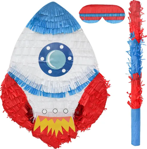 Miniatura 25 de Paquete de piñata de baloncesto de Birchio con venda y bate (13 x 13 x 4 Pulgadas), piñata de balón de fútbol para fiesta de cumpleaños de niños