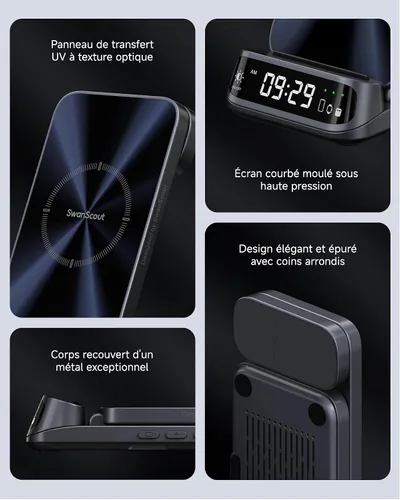 Miniatura 5 de Cargador inalámbrico para iPhone 17/16/15/14/13/12, estación de carga 3 en 1 para Apple Watch 11/10/9/8/7/6, Ultra 3/2, para AirPods Pro 3/Pro