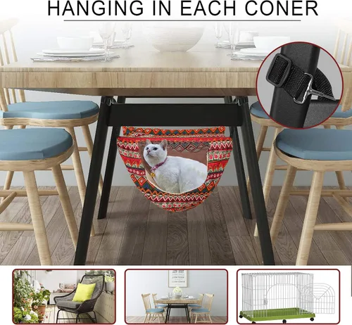 Miniatura 3 de Hamaca tipo jaula para gatos, cama colgante suave para mascotas para gatitos, hurones, cachorros, conejos o mascotas pequeñas, cama colgante
