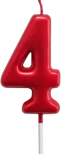 Miniatura 12 de Velas de Cumpleaños Rojas 3 Velas 3er Tres Años Pastel Número Romano Enfriador Número Vela No 30 31 32 33 34 35 36 37 38 39