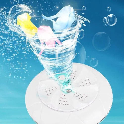 Miniatura 9 de Mini Ultrasonido Turbo Lavadora Lavadora Automática Portátil Lavadora, Lavadora Turbo Ultrasonido Hogar Pequeña Lavadora para Viajes Hogar (blanco)