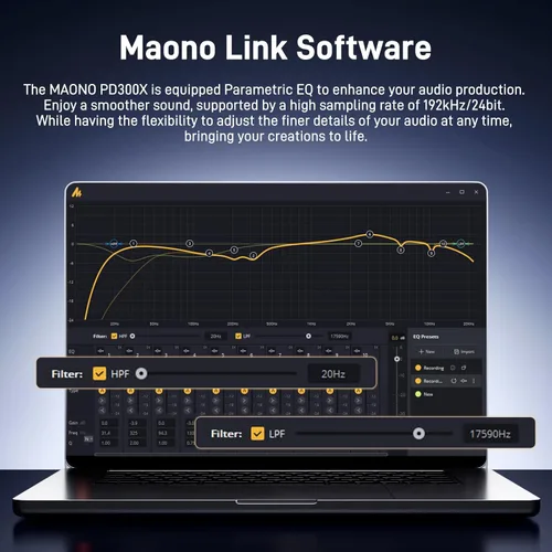 Miniatura 4 de MAONO Micrófono dinámico XLR USB para grabación de podcasts: para grabación vocal, creación de contenido, estudio en casa, voz en off, con 192