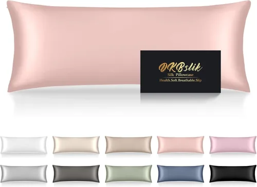 Miniatura 25 de Funda de almohada de seda para cabello y piel, fundas de almohada de seda de morera tamaño estándar, anti-acné, refrescante para dormir, seda Rosa