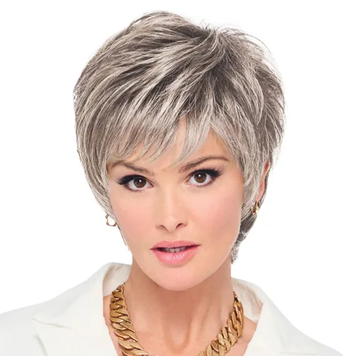 Miniatura 8 de Raquel Welch - Peluca corta Bob atada a mano feroz y enfocada por Hairuwear, gorra de tamaño medio, castaño iluminado por el sol RL10/12