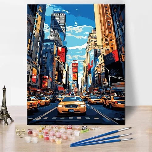 Miniatura 17 de Kit de pintura por números de playa con rocas para adultos, Moonbend DIY Kit de pintura al óleo, lienzo nocturno, pigmento acrílico, pintura