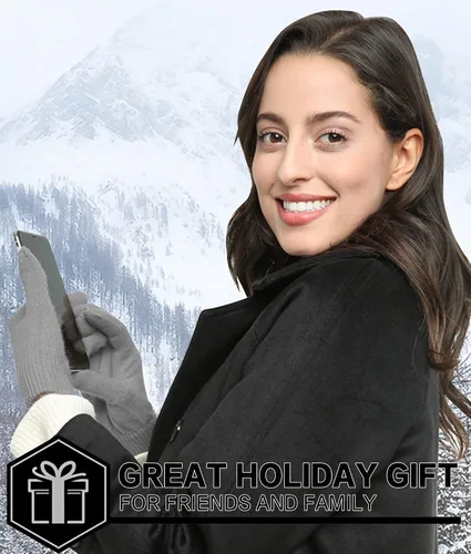 Miniatura 6 de FZ FANTASTIC ZONE Guantes mágicos de lana para pantalla táctil de invierno para mujer con forro polar cálido para mujer