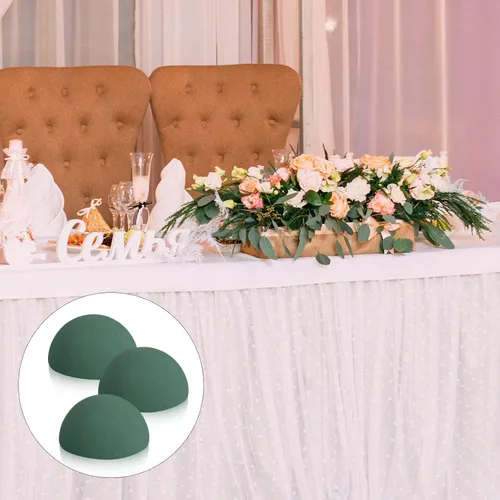 Miniatura 6 de Shihanee 12 bolas redondas de espuma floral en bloque de espuma floral húmedo y seco, bolas de espuma de flores verdes para flores artificiales