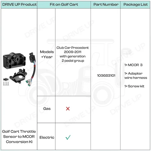 Miniatura 7 de Kit de conversión Drive-up de sensor de aceleración de carrito de golf a MCOR para Club Car Precedent Electric 2009-2011 con grupo de pedales de 2ª