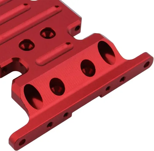 Miniatura 3 de HobbyPark Placa de deslizamiento de transmisión de soporte de marco central de aluminio para AXIAL SCX10 1/10 RC Rock Crawler Car Option Parts (rojo)