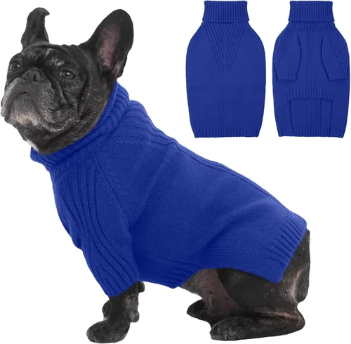 Miniatura 22 de IECOii Suéter extragrande para perro, suéteres térmicos cálidos para perros de raza gigante, ropa de punto, cuello alto de invierno, elástica
