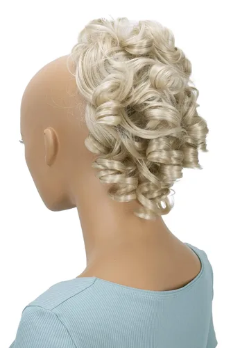 CAISHA - Postizo Jumbo de Cabello Elástico para Recogidos Voluminosos y Rizos Desaliñados, Color Rubio Claro, G5L rubio claro #22T613 G5L
