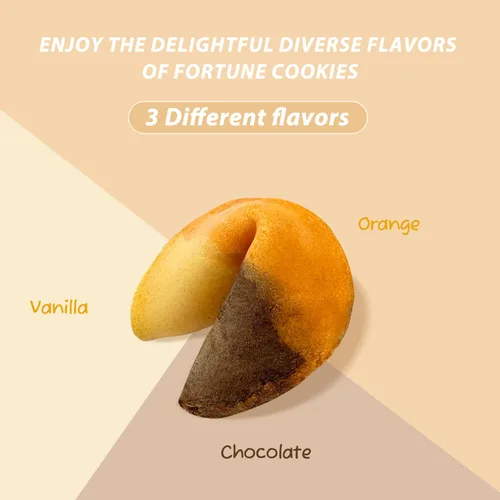 Miniatura 4 de Soeos Galletas de la fortuna de sabor 3 en 1, galletas Fortune envueltas individualmente a granel, aproximadamente 50 galletas, galletas crujientes