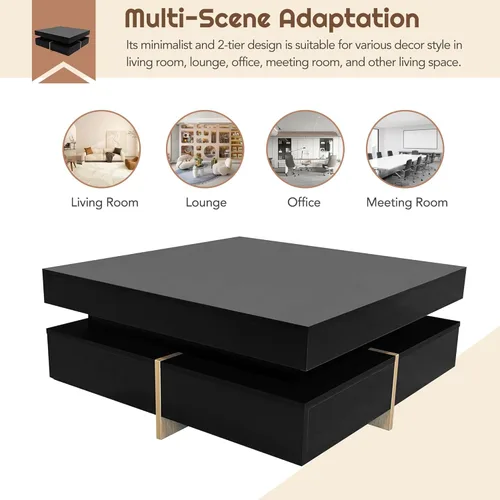 Miniatura 7 de Mesa de centro moderna, color negro