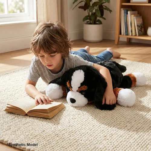 Miniatura 6 de WEIGEDU Juguete de peluche grande para perro, suave y suave almohada de montaña bernesa para abrazar, regalo para niños y niñas, decoración