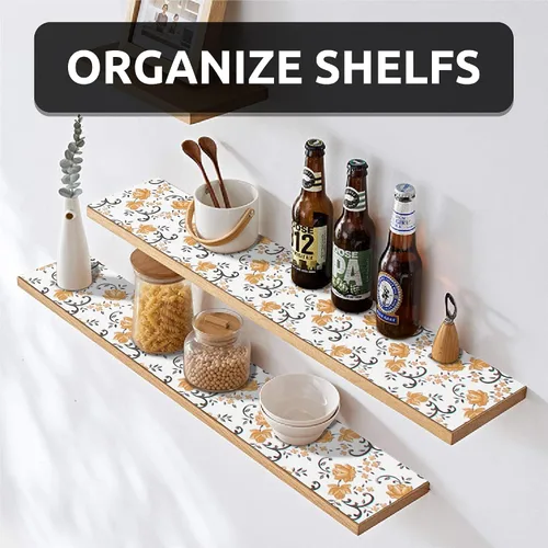 Miniatura 2 de FIFTY FEET Revestimiento de estante de 12 x 120 pulgadas para armarios de cocina, revestimiento de cajón de PVC para tocador de baño, revestimiento