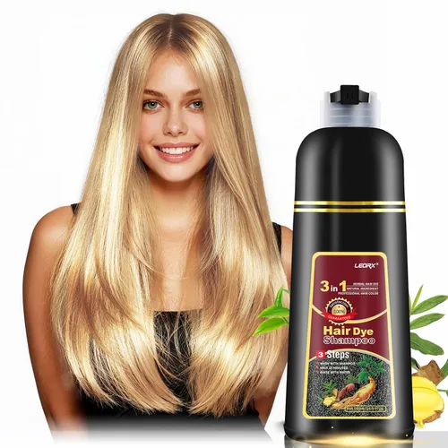 leorx Champú de tinte para el cabello, 3 En 1 De Lujo Color Rubio Champú Tinte Para El Cabello Refrescar El Cabello Instantáneo Champú Para Rubio de