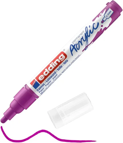 Miniatura 10 de edding 5100 Medium Grey-1 Punta redonda impermeable de 0.079-0.118 in, pintura acrílica para dibujar sobre lienzo, papel de arte y marcadores
