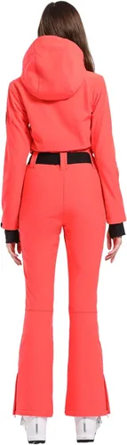 Miniatura 12 de GSOU SNOW Traje de esquí para mujer, traje de nieve delgado de una pieza, chaqueta de nieve, impermeable, resistente al viento, deportes al aire