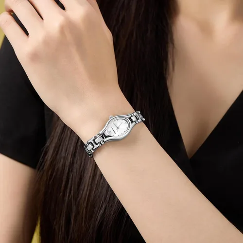Miniatura 6 de GOLDEN HOUR Reloj de pulsera con caja ovalada vintage de tono dorado para mujer