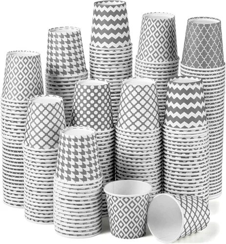 Miniatura 7 de Sawysine 300 tazas desechables de papel pastel de 5 onzas, tazas de enjuague bucal de colores, mini taza gruesa y resistente a fugas para agua