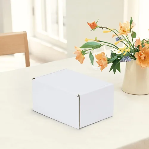 Miniatura 6 de HORLIMER Juego de 50 cajas de envío de 6 x 4 x 3 pulgadas, caja de cartón corrugado blanco para publicidad