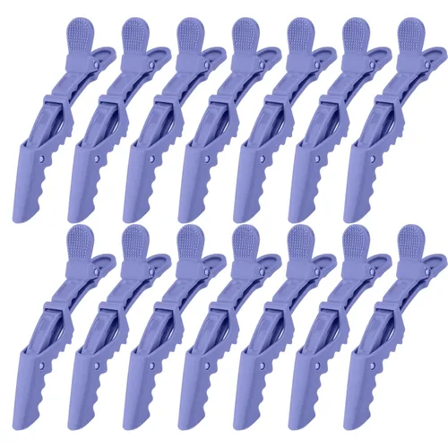 Miniatura 19 de Ondder 14 pinzas de pelo de cocodrilo grandes rojas para seccionar peinado, agarre fuerte profesional para cortar el cabello, 14 pinzas
