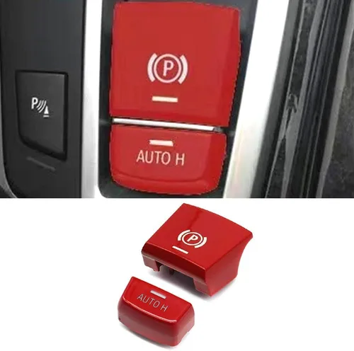 Miniatura 9 de Interruptor de estacionamiento electrónico negro para freno de mano P cubierta de botón de repuesto automático de botón H compatible con BMW 5 7 X3
