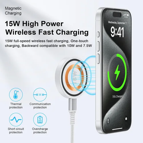 Miniatura 2 de Cargador magnético para Samsung Cargador inalámbrico Almohadilla de carga rápida Magsafe Cargador inalámbrico Soporte de cargador de teléfono