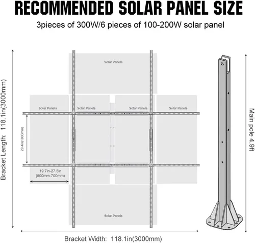 Miniatura 9 de ECO-WORTHY Sistema de panel solar de seguimiento de doble eje (aumenta un 40% la potencia) con controlador de seguimiento, kit completo