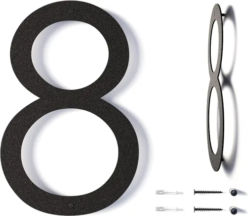 Miniatura 18 de Números de casa flotantes modernos de 12 pulgadas para exteriores Números de casa de metal grandes para exteriores Números de dirección de casa