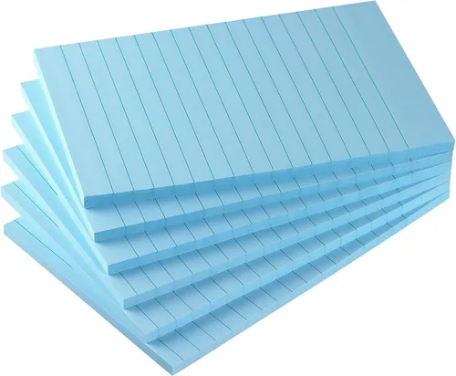 Miniatura 12 de Early Buy - Blocs de notas adhesivas con líneas 4x6, notas autoadhesivas de 6 colores brillantes, 6 blocs, 45 hojas/bloc