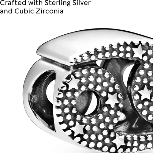 Miniatura 3 de PANDORA Joyería brillante con circonita cúbica del zodiaco del cáncer en plata de ley Metal Circonita cúbica