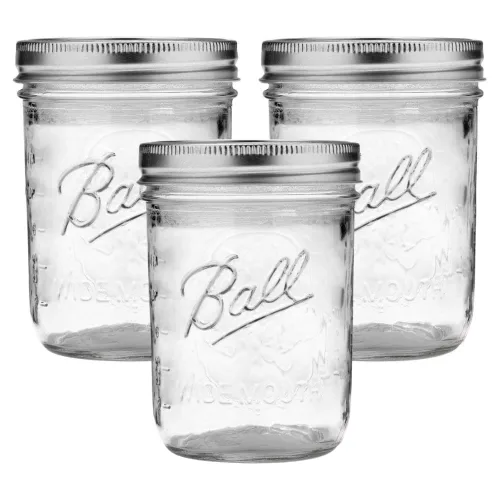 Miniatura 18 de Ball Mason, Frascos de mermelada con tapas y bandas, Set de 12 unidades de 4 oz, 4 onza, Transparente