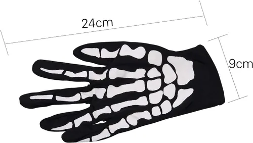 Miniatura 4 de Accesorios de Halloween, guantes de esqueleto de dedo completo