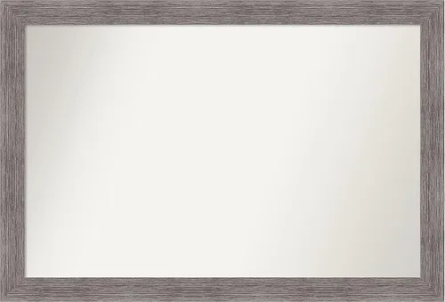 Miniatura 128 de Amanti Art Espejo de baño gris para sobre el fregadero, 31 x 48 pulgadas, espejo de tocador rectangular estrecho de color gris, marco de madera