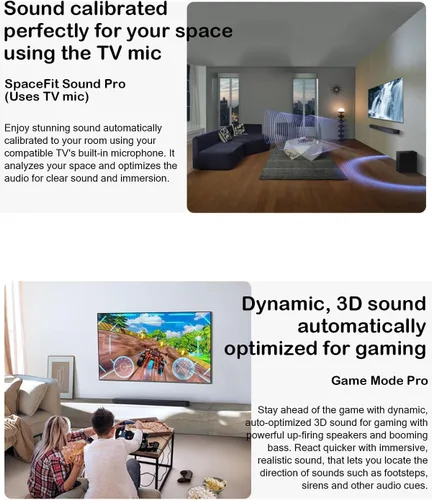 Miniatura 8 de Samsung Barra de sonido HW-Q600F Serie Q de 3.1.2 canales con subwoofer inalámbrico, Dolby Atmos, sonido envolvente DTS:X, compatible