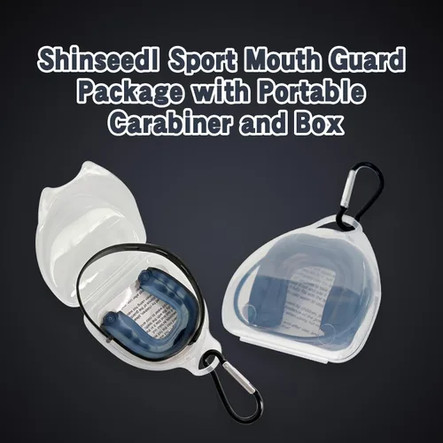 Miniatura 6 de Paquete de 2 protectores bucales de fútbol juvenil con correa y funda, protectores bucales deportivos para adultos, para fútbol, boxeo, baloncesto