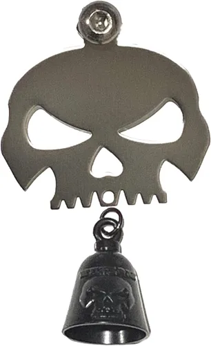 Kustom Cycle Parts Colgador universal de campana de calavera pulido con campana, perno y anillo incluidos. Se adapta a todas las motocicletas Harley